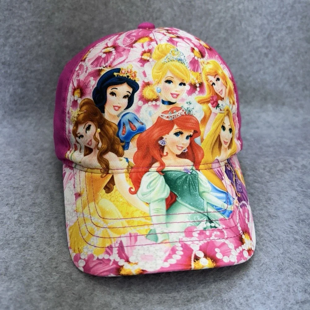 Disney Princess Pink Girls Baseball Cap Adjustable Ariel Rapunzel Cinderella‎